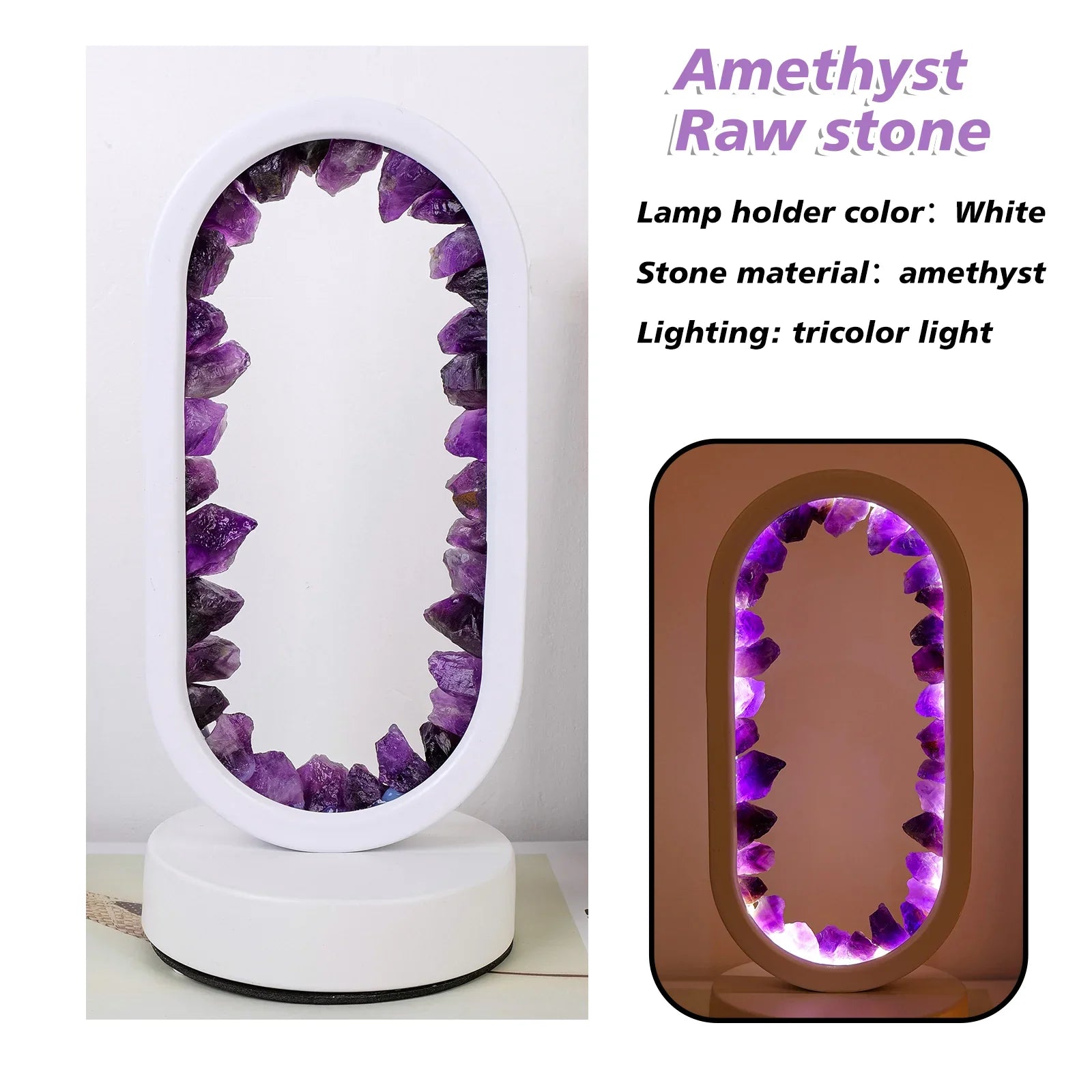 Lampe en améthyste faite à la main - Serenith