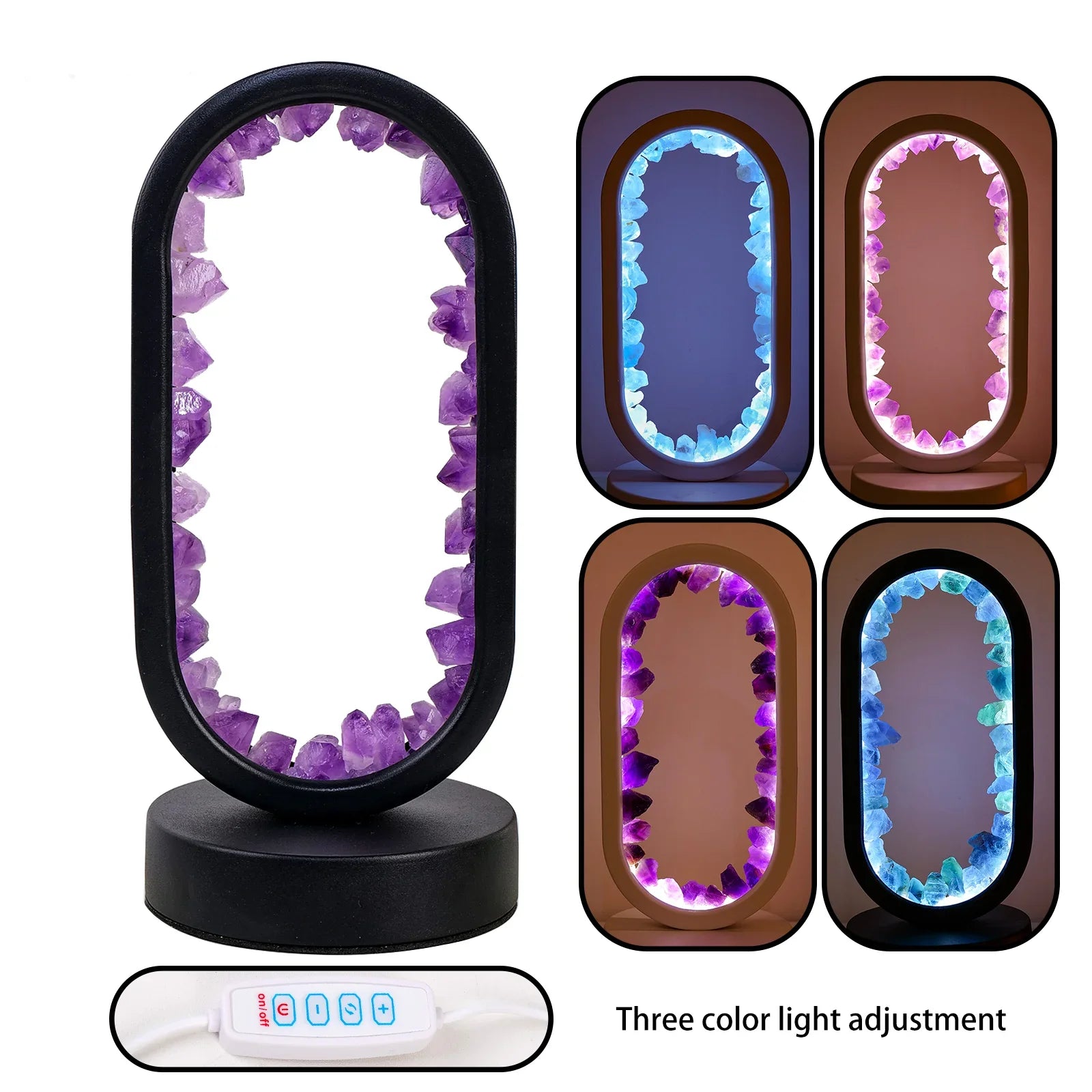 Lampe en améthyste faite à la main - Serenith