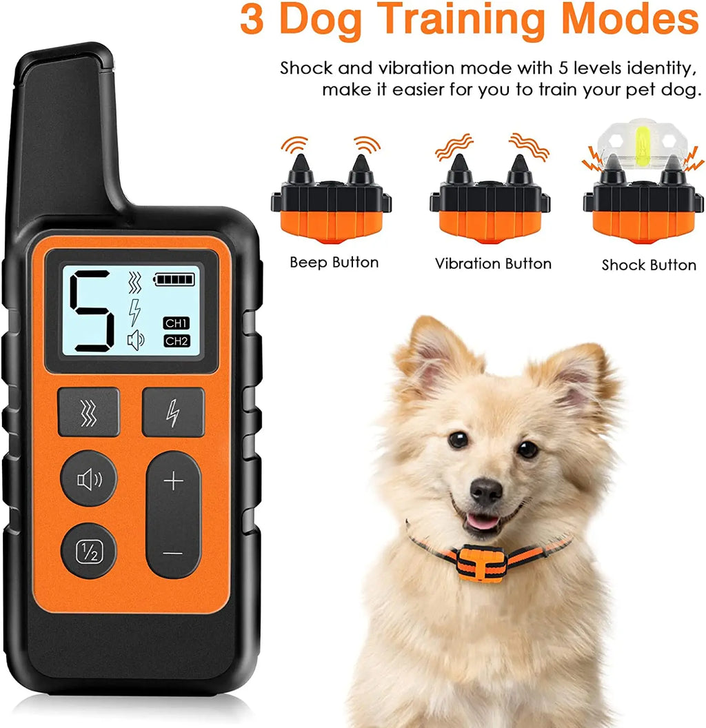 Collier de Dressage pour Chien avec Télécommande Ajustable à 5 Niveaux