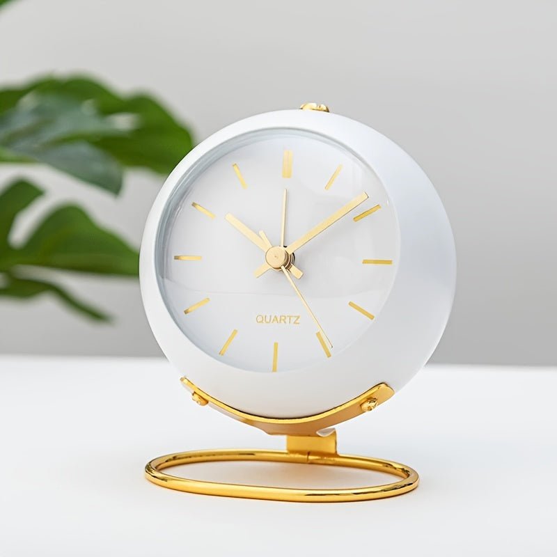 Skanto | Réveil Silencieux Retro Buzzley – Horloge Analogique Métal Vintage avec Lumière Nocturne