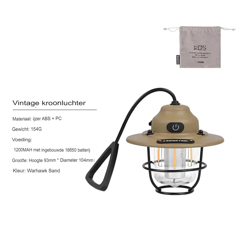 Lampe de Camping LED Retro Rechargeable - NostalgiaGlow