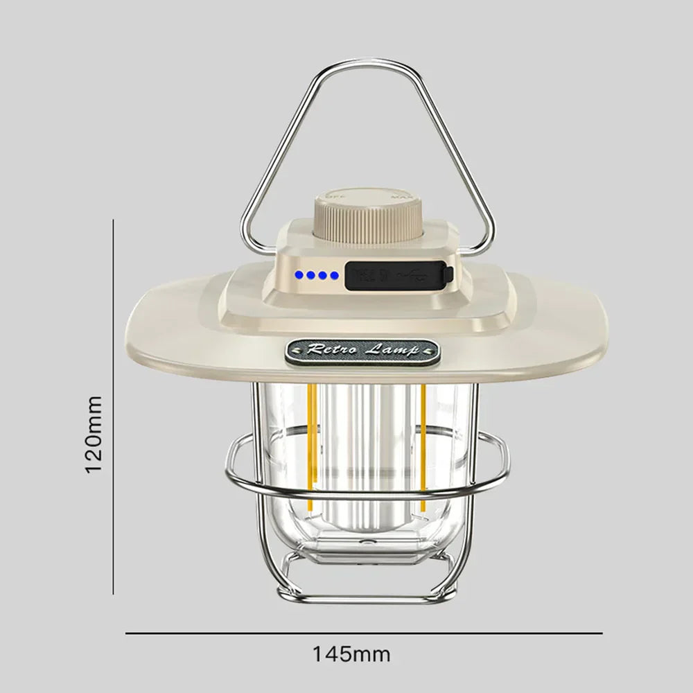 Lampe de Camping LED Retro Rechargeable - NostalgiaGlow