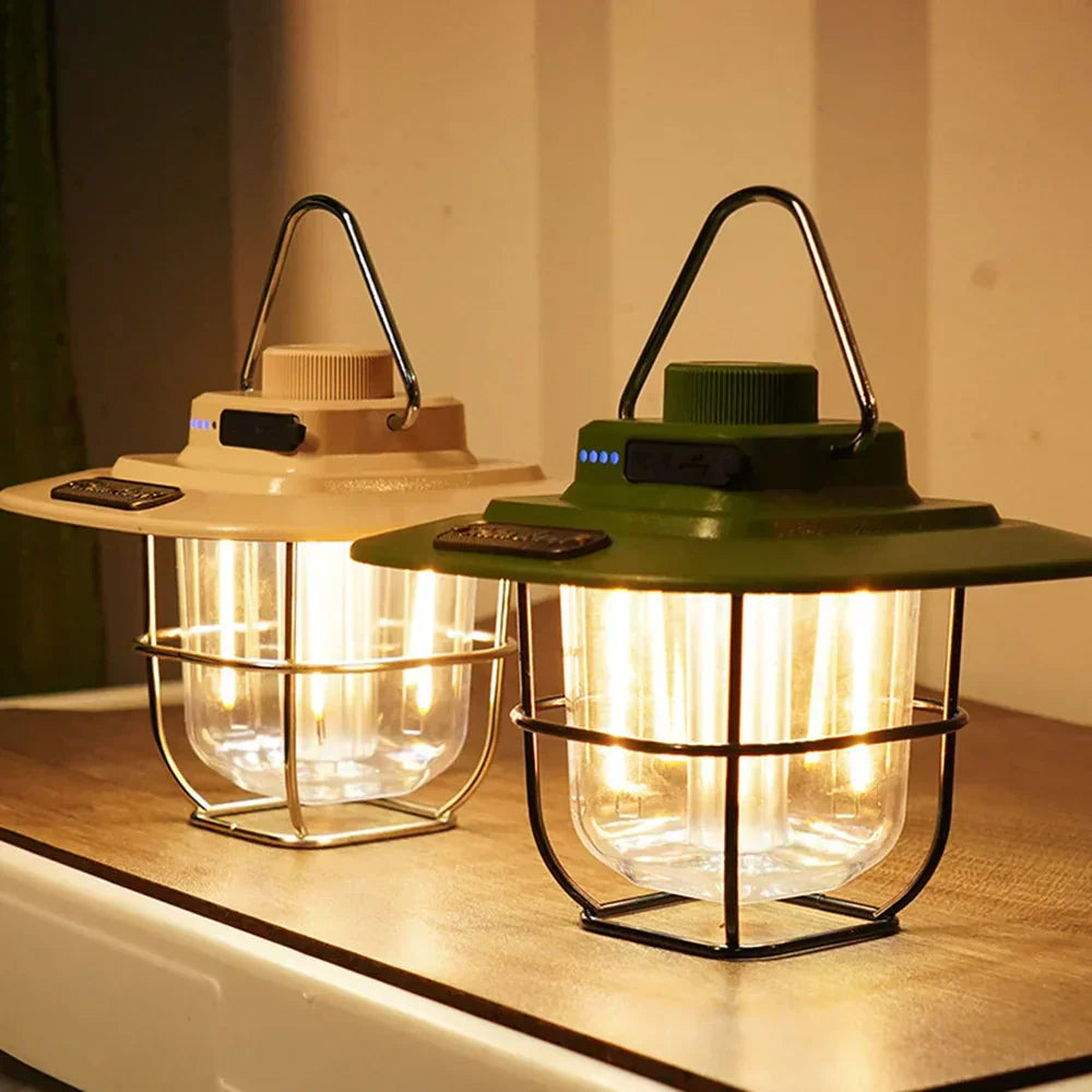 Lampe de Camping LED Retro Rechargeable - NostalgiaGlow