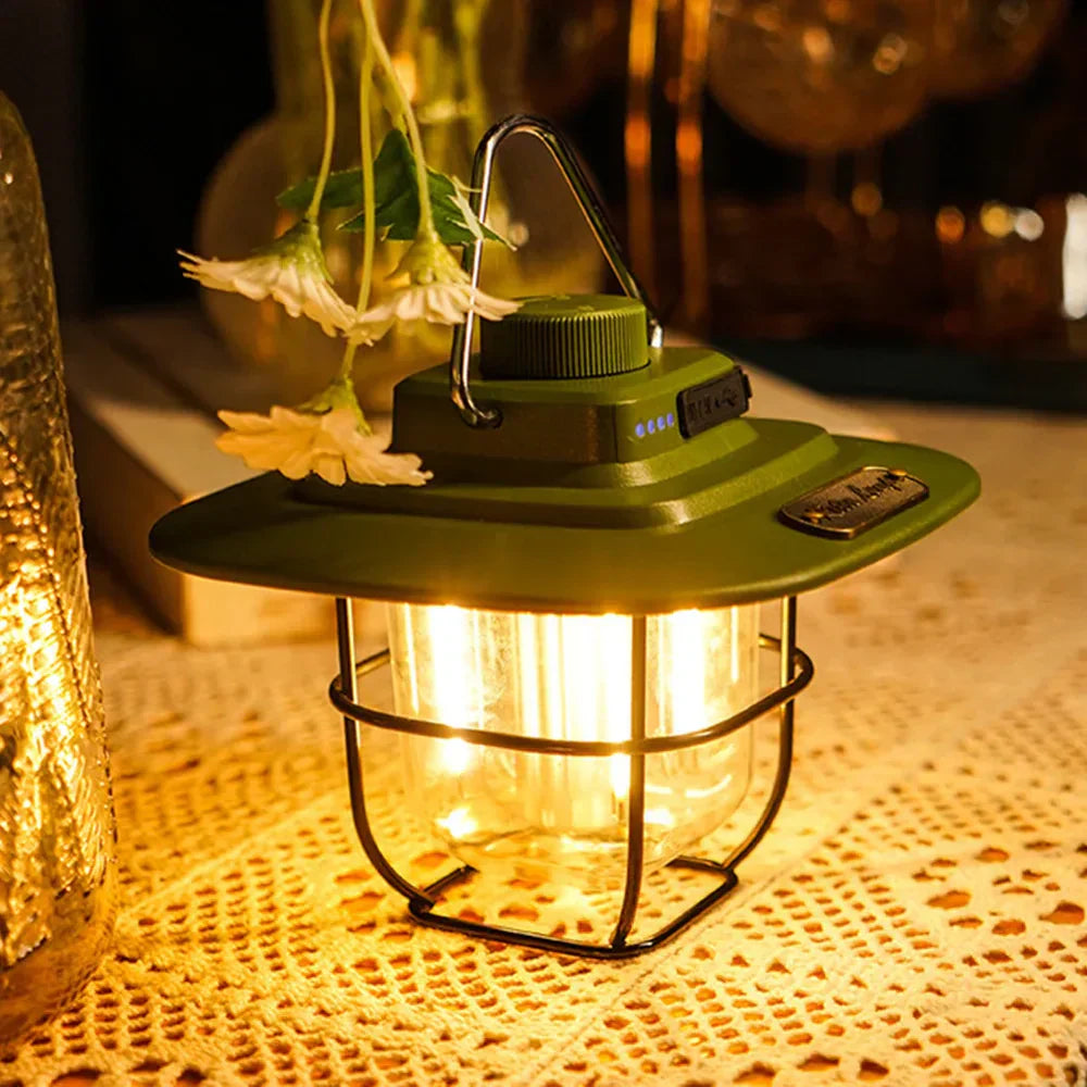 Lampe de Camping LED Retro Rechargeable - NostalgiaGlow