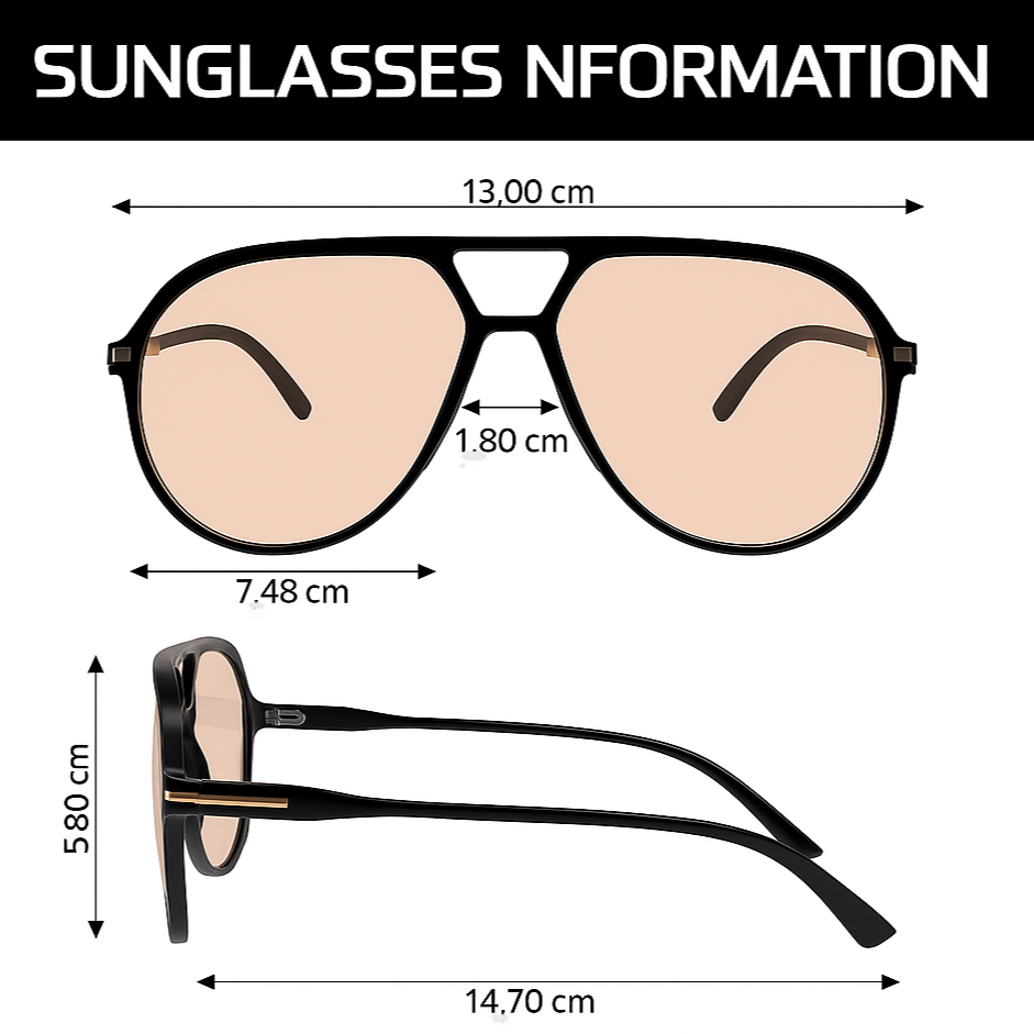 Lunettes de soleil aviateur rétro surdimensionnées - Amara