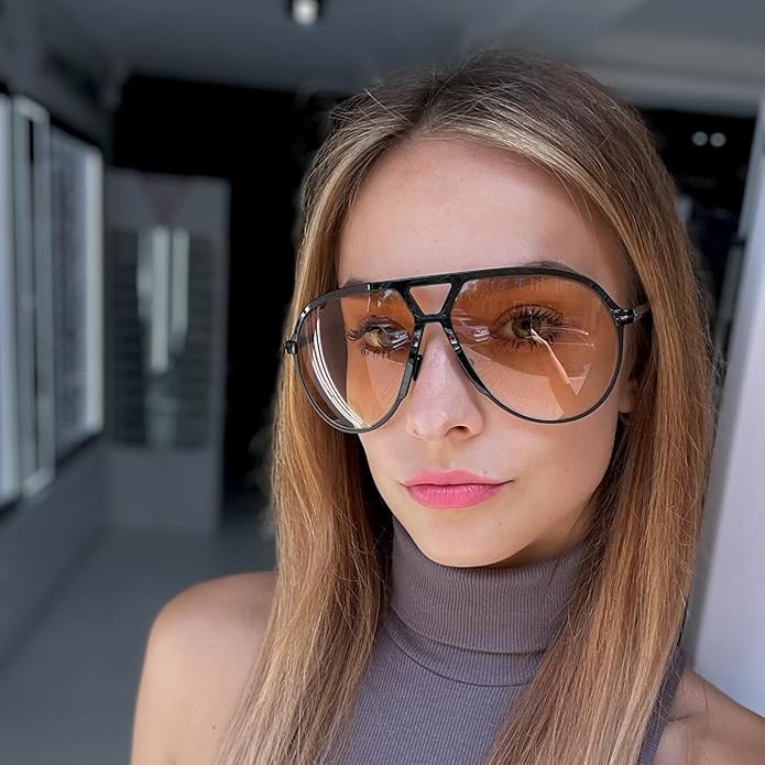 Lunettes de soleil aviateur rétro surdimensionnées - Amara