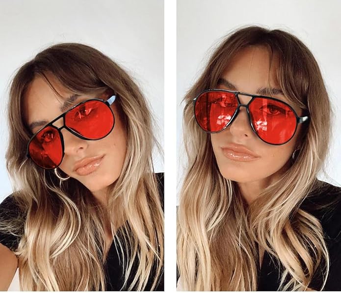Lunettes de soleil aviateur rétro surdimensionnées - Amara