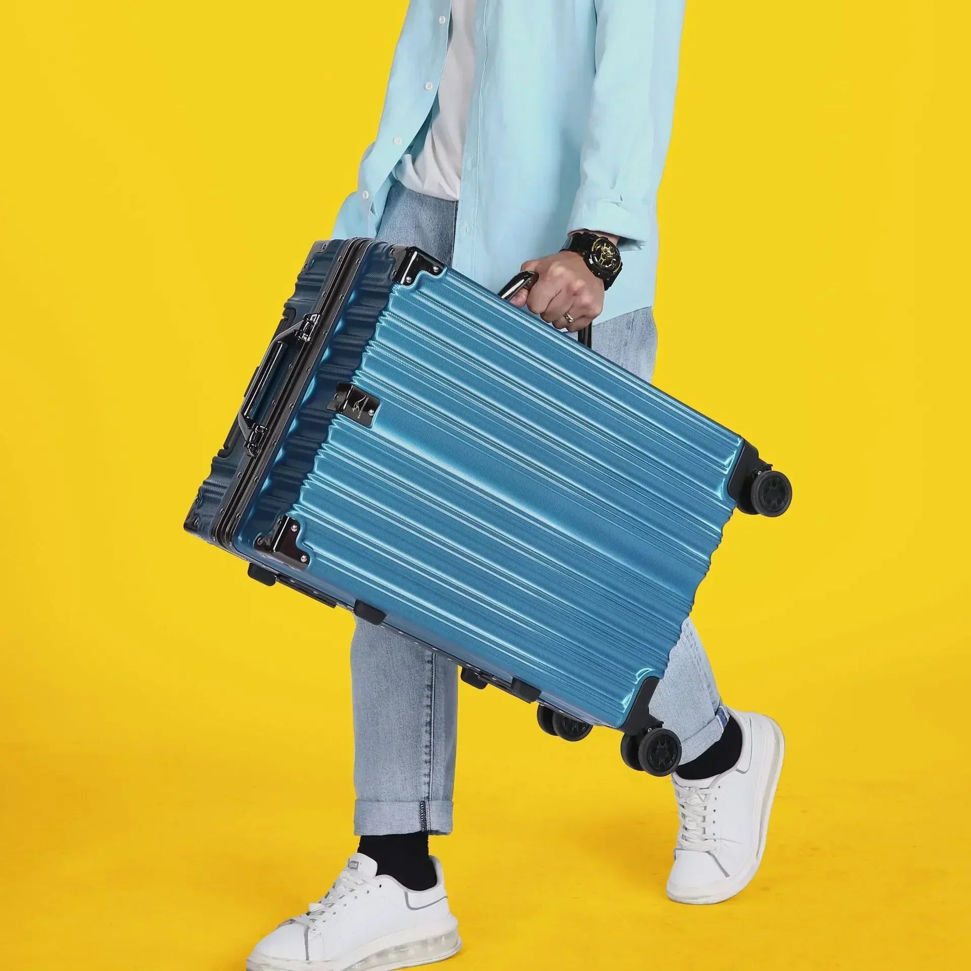 Valise Rigide en Aluminium Robuste pour Hommes et Femmes