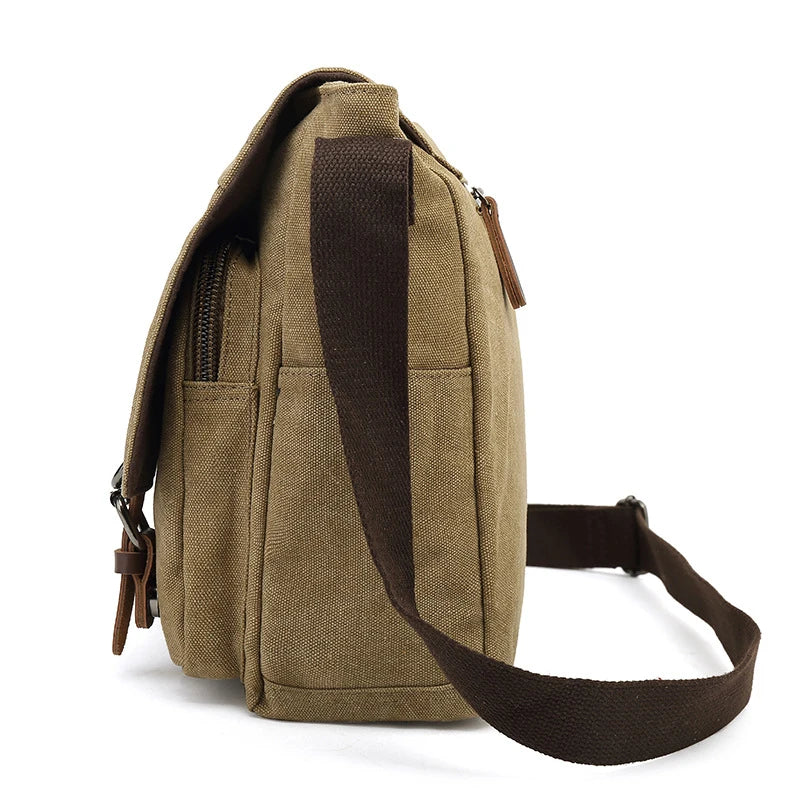 Sac à bandoulière en toile robuste pour homme avec bandoulière réglable