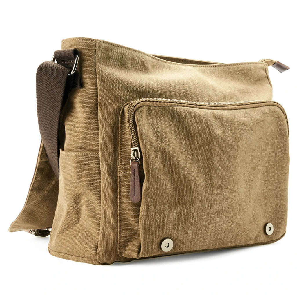 Sac à bandoulière en toile robuste pour homme avec bandoulière réglable