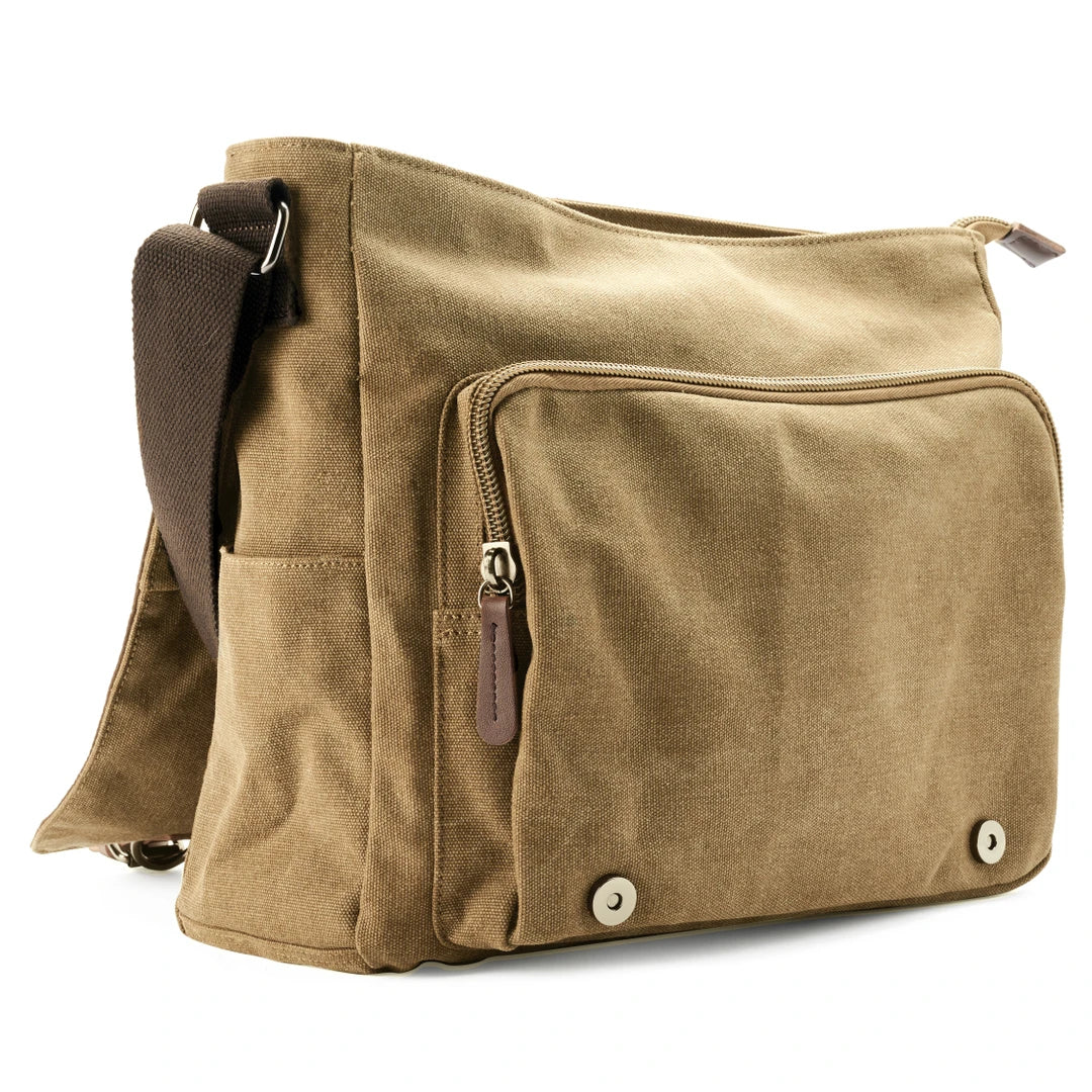 Sac à bandoulière en toile robuste pour homme avec bandoulière réglable