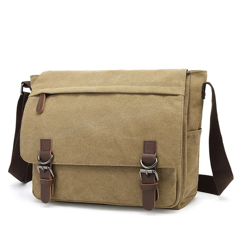 Sac à bandoulière en toile robuste pour homme avec bandoulière réglable