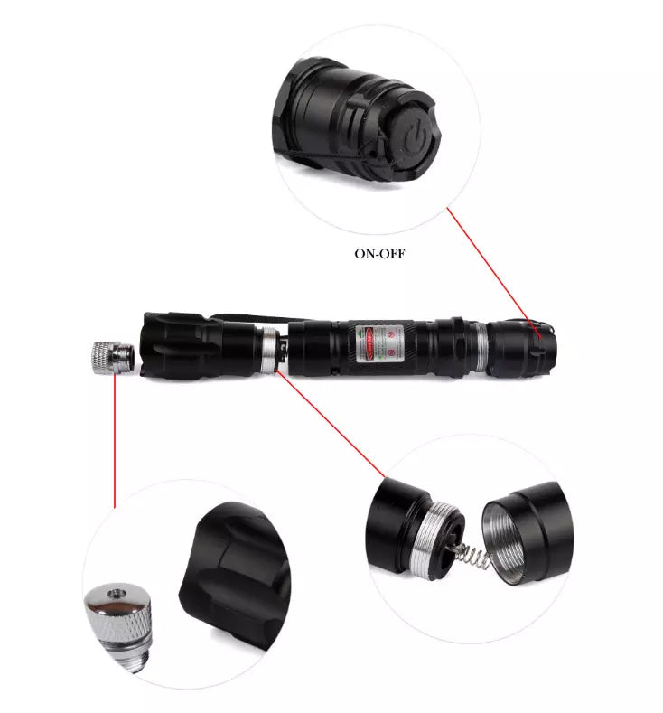 Pointeur laser vert rechargeable à longue portée et haute précision