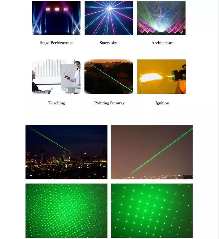 Pointeur laser vert rechargeable à longue portée et haute précision