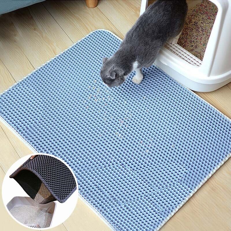 Tapis de litière pour chat à double couche