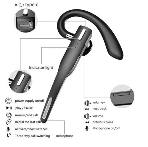 Casque Trucker Dual Mic Bluetooth 5.1 Sans Fil Réducteur de Bruit