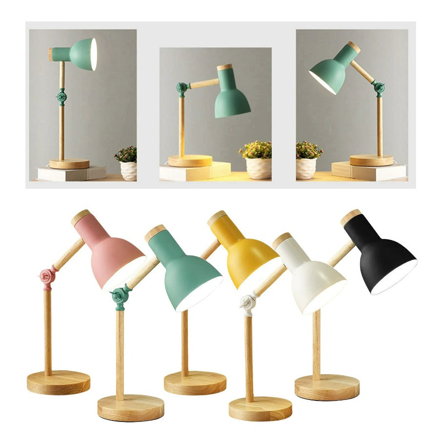Lampe de Bureau en Bois Scandinave avec Design Pliable