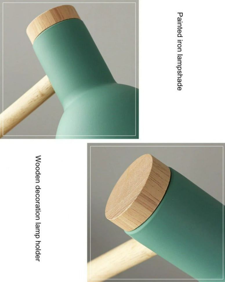 Lampe de Bureau en Bois Scandinave avec Design Pliable