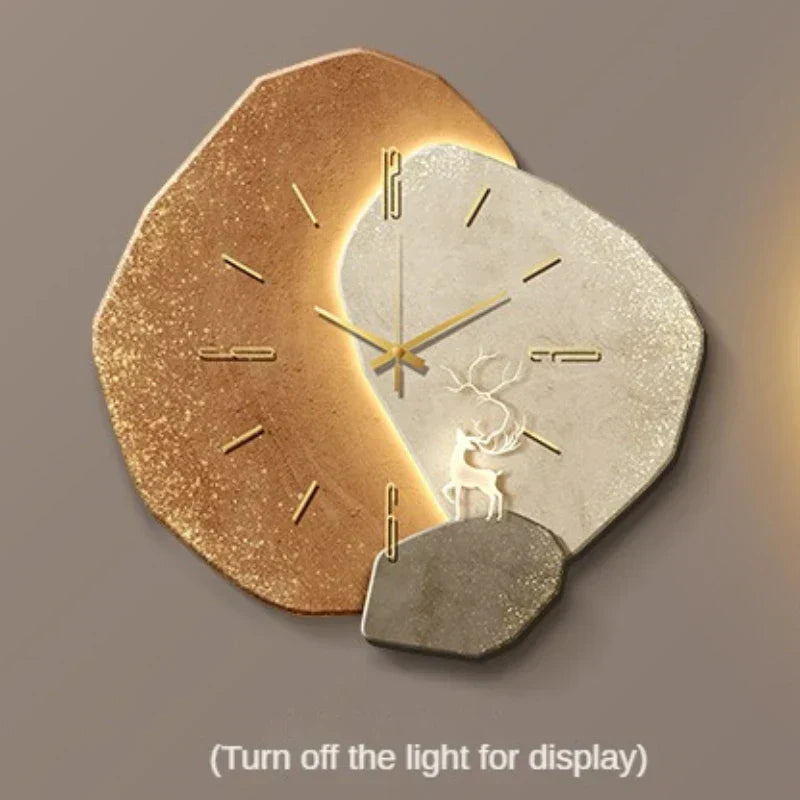 Horloge Murale Scandinave Luxueuse | Design Moderne & Éclairage