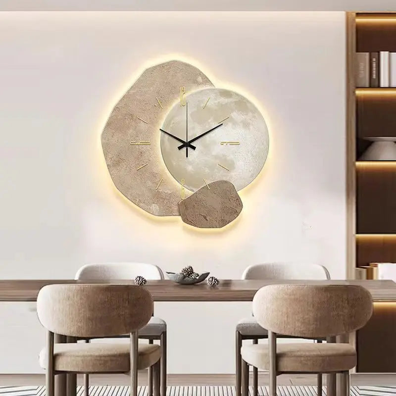 Horloge Murale Scandinave Luxueuse | Design Moderne & Éclairage