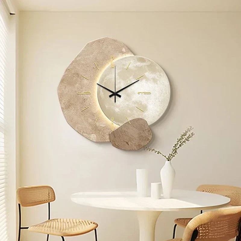 Horloge Murale Scandinave Luxueuse | Design Moderne & Éclairage