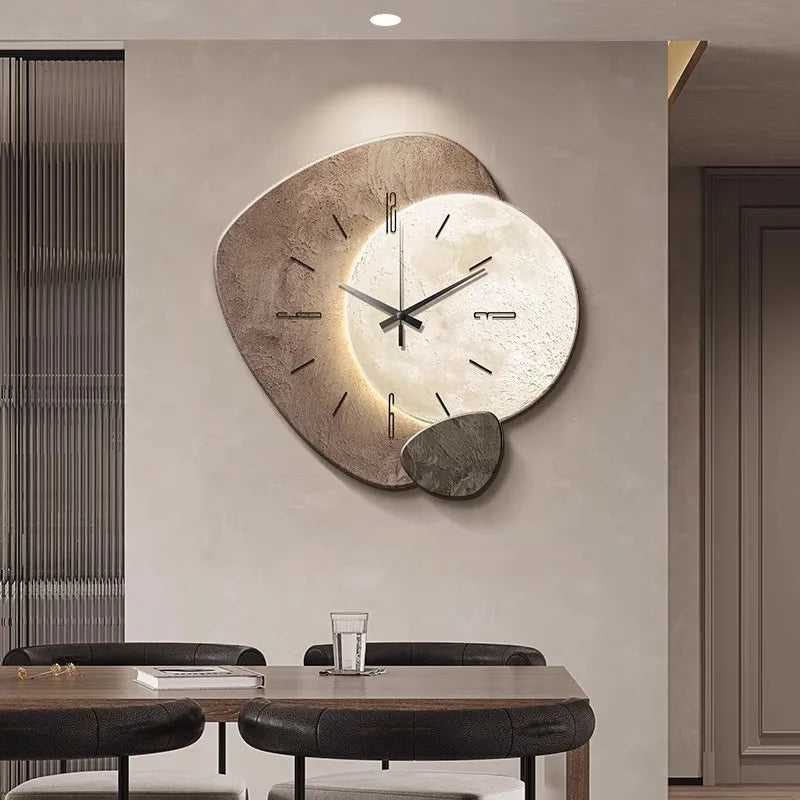 Horloge Murale Scandinave Luxueuse | Design Moderne & Éclairage