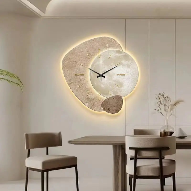 Horloge Murale Scandinave Luxueuse | Design Moderne & Éclairage