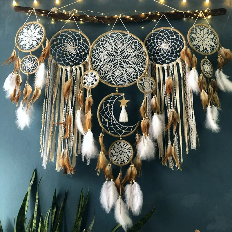 Ensemble de Attrape-Rêves Bohème - Décoration Tissée à la Main | 5 Pièces