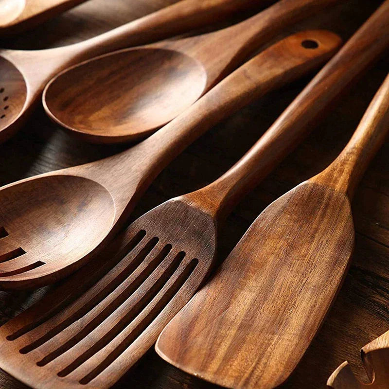 Skanto | Ecochef – Ensemble D'Utensiles De Cuisine En Teck