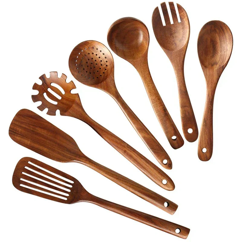 Skanto | Ecochef – Ensemble D'Utensiles De Cuisine En Teck