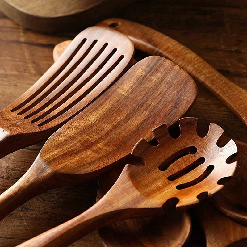 Skanto | Ecochef – Ensemble D'Utensiles De Cuisine En Teck