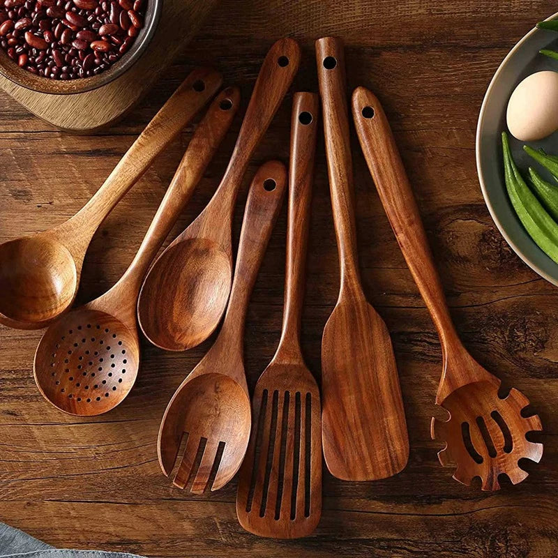 Skanto | Ecochef – Ensemble D'Utensiles De Cuisine En Teck