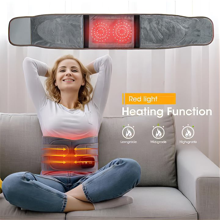 Ceinture de soutien lombaire infrarouge | Chaleur et vibration réglables pour soulager la douleur et détendre les muscles