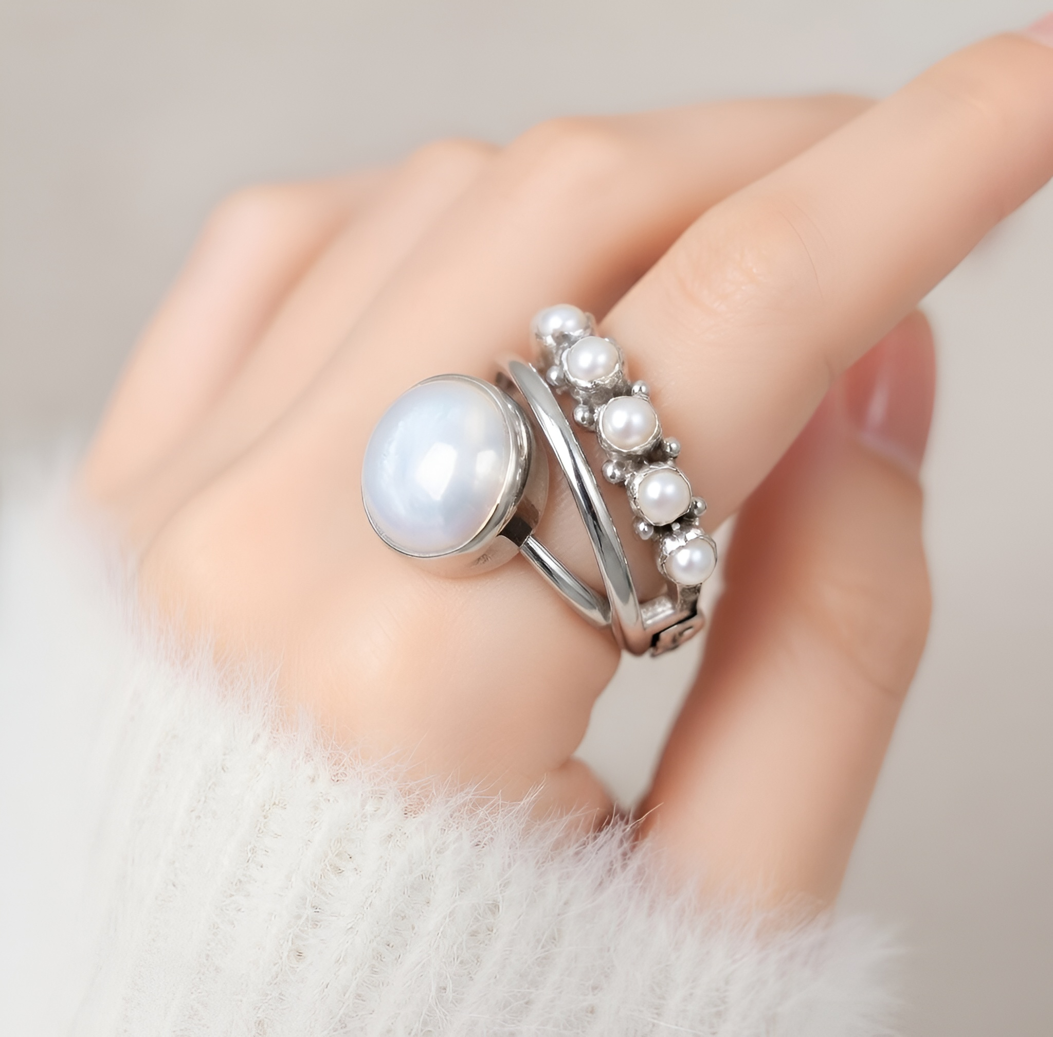 Bella - Bague perle et zircone