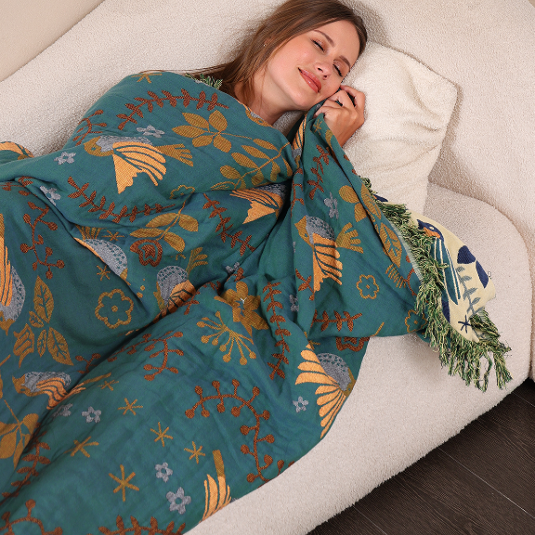 Couverture Scandinave Réversible | Couverture en Coton 100%