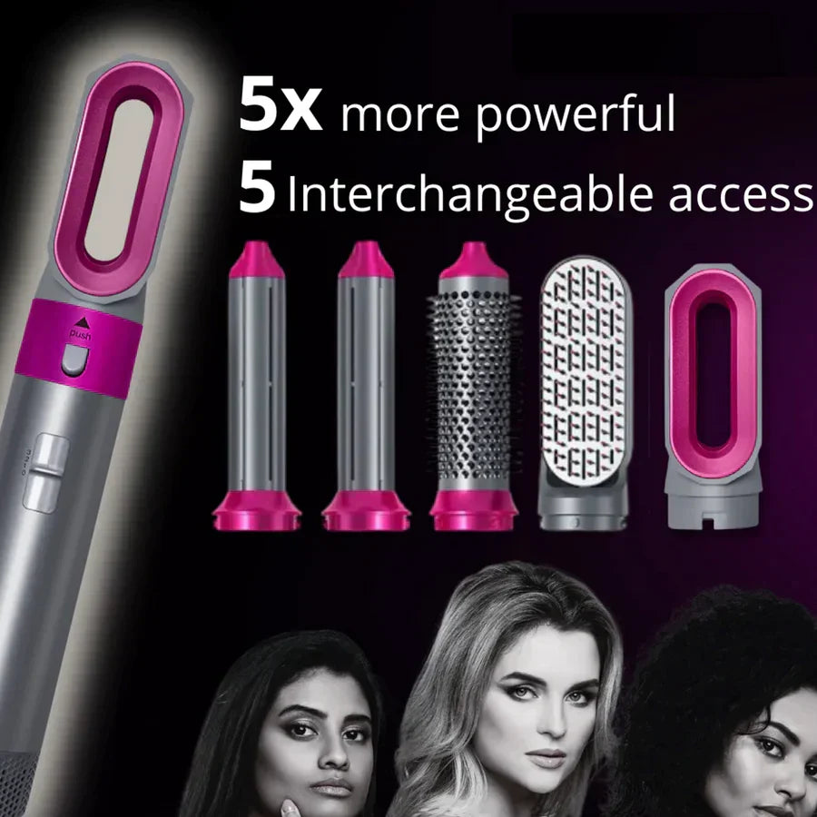 Styliste Capillaire Premium 5-en-1 pour Femmes avec Options Boucles et Lisses
