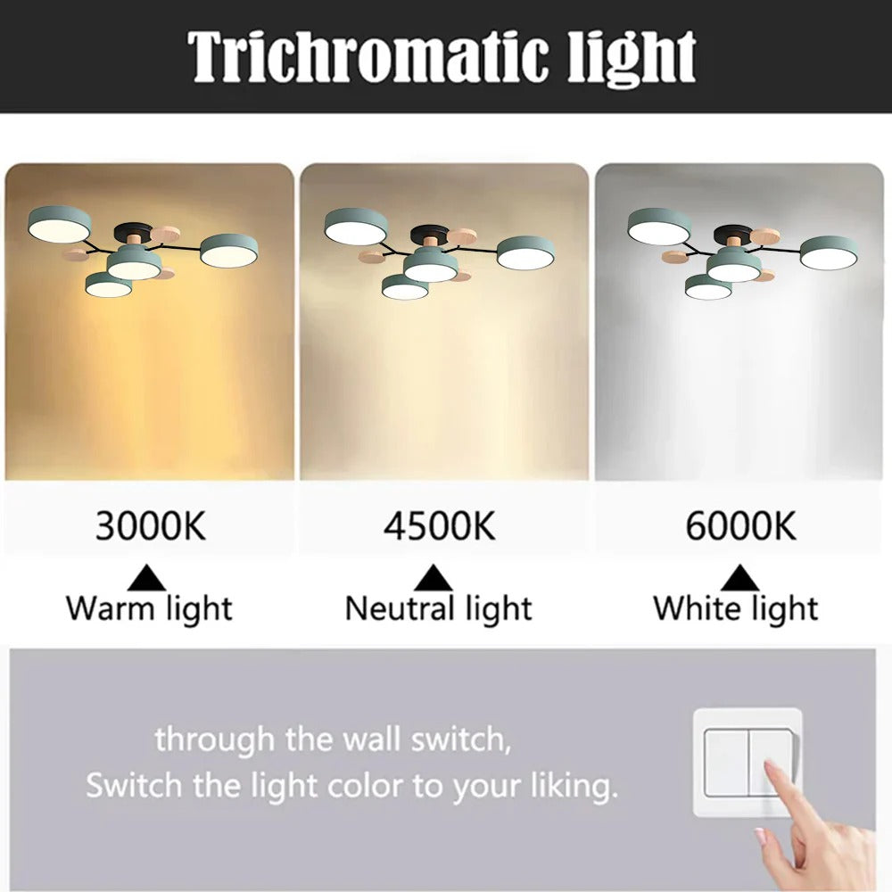 Lustre LED Semi-Flush Halo Moderne pour Espaces Élégants