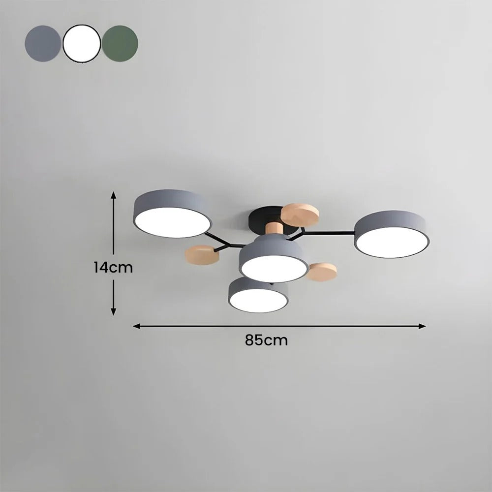 Lustre LED Semi-Flush Halo Moderne pour Espaces Élégants