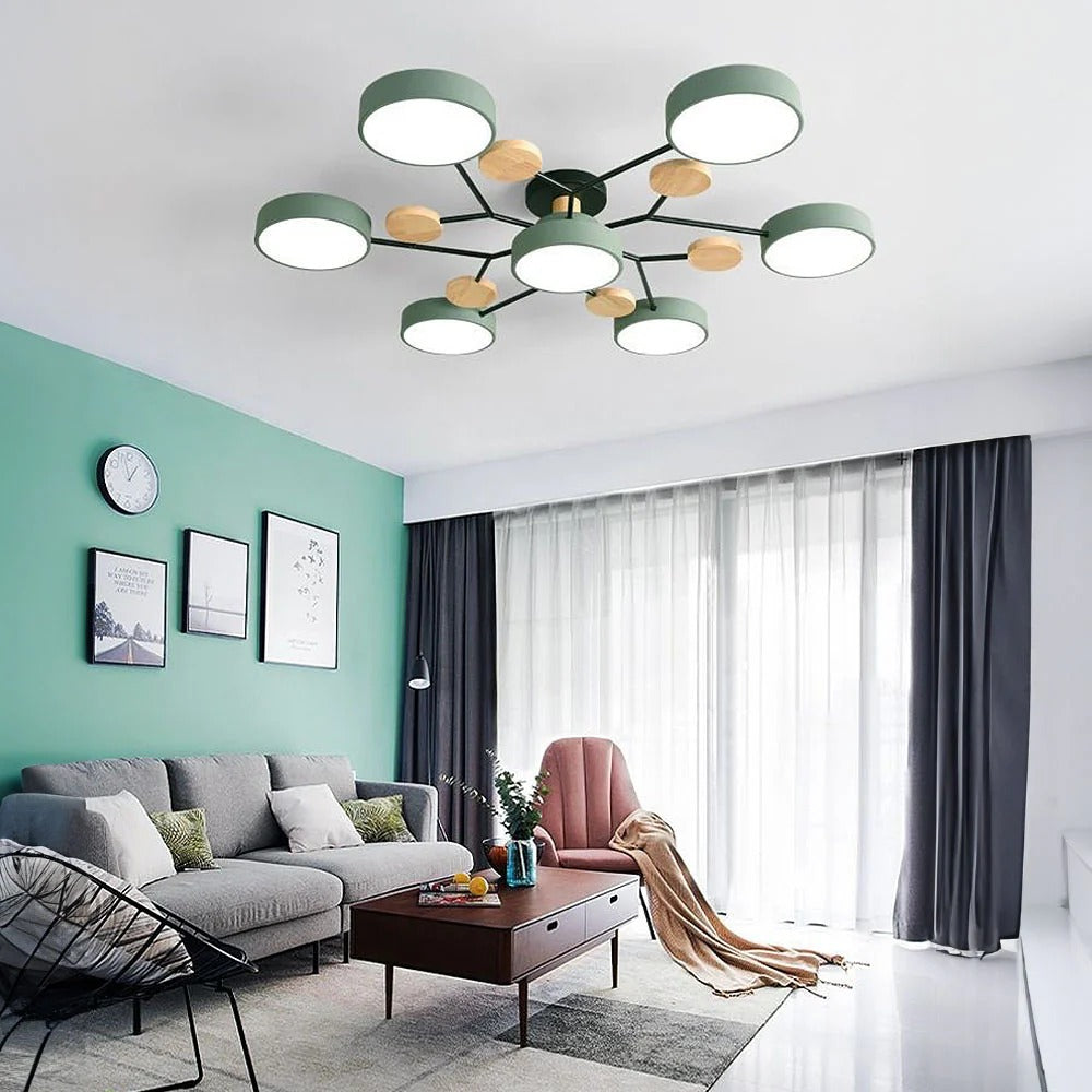 Lustre LED Semi-Flush Halo Moderne pour Espaces Élégants