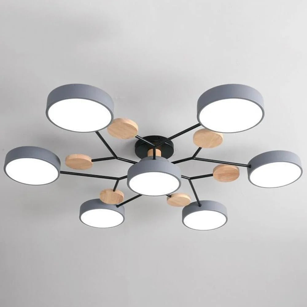 Lustre LED Semi-Flush Halo Moderne pour Espaces Élégants