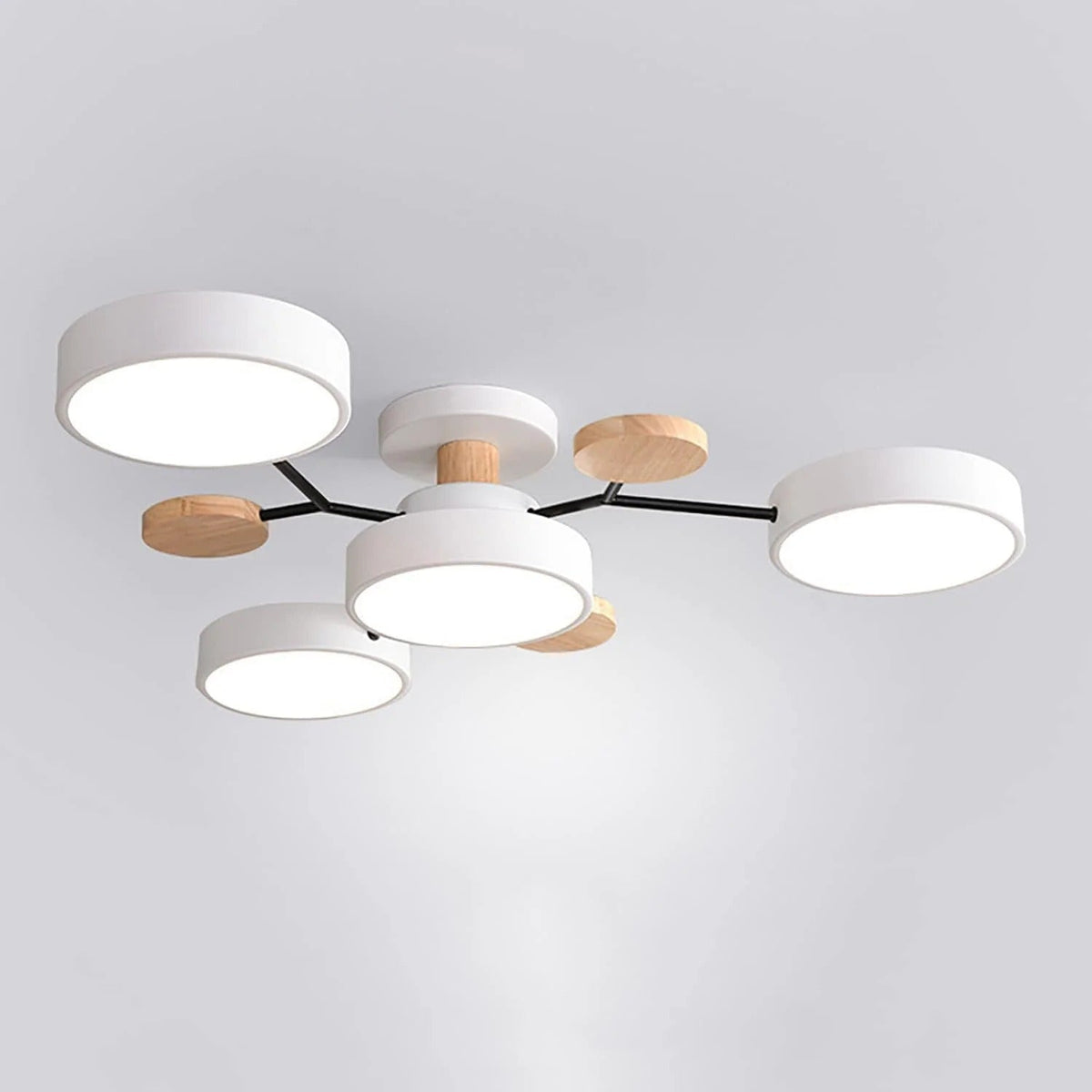 Lustre LED Semi-Flush Halo Moderne pour Espaces Élégants