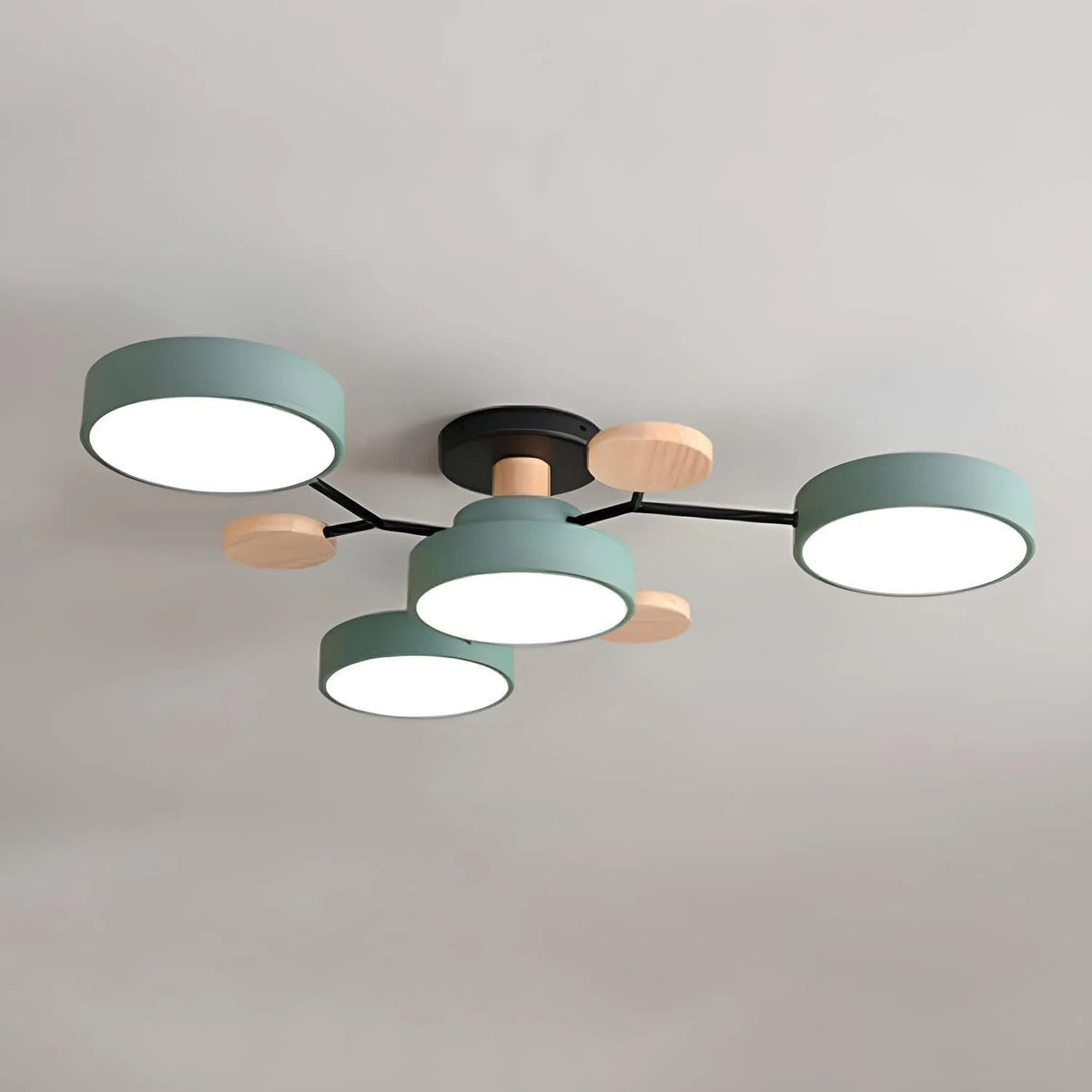 Lustre LED Semi-Flush Halo Moderne pour Espaces Élégants
