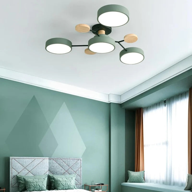 Lustre LED Semi-Flush Halo Moderne pour Espaces Élégants