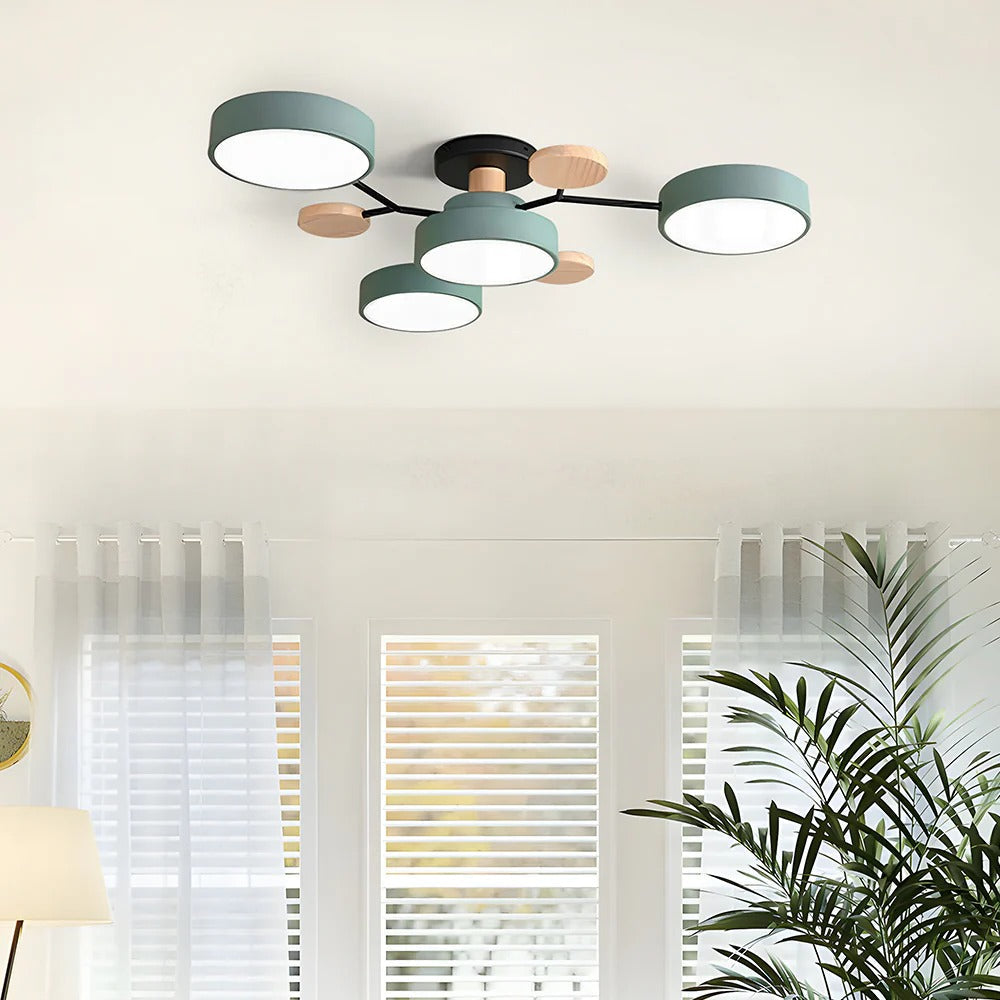Lustre LED Semi-Flush Halo Moderne pour Espaces Élégants