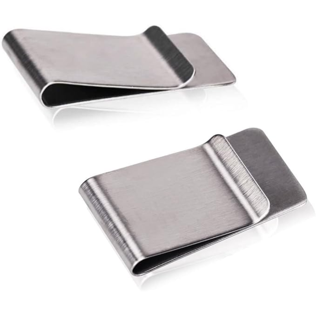 Porte-cartes et clip à billets en acier inoxydable slim - RazorHold (ensemble de 2)