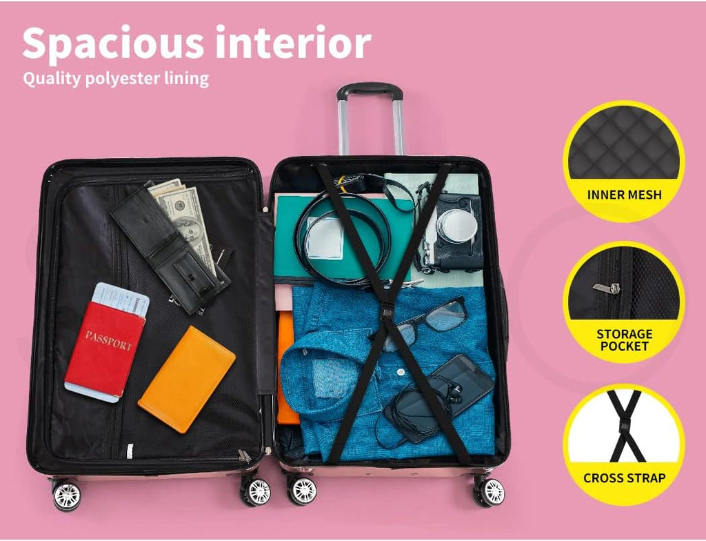 Valise à coque rigide avec serrure et roues pivotantes – Rosemont