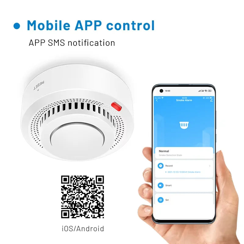 Détecteur de Fumée WiFi Intelligent Alarme Incendie 85dB – Protégez Votre Maison