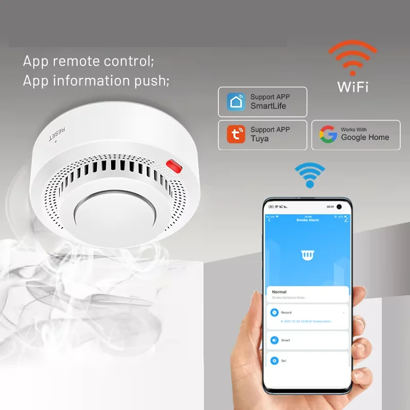 Détecteur de Fumée WiFi Intelligent Alarme Incendie 85dB – Protégez Votre Maison