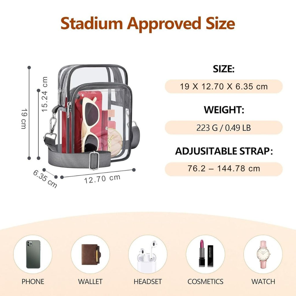 Petit Sac Transparent avec Bandoulière Amovible - MiniVue
