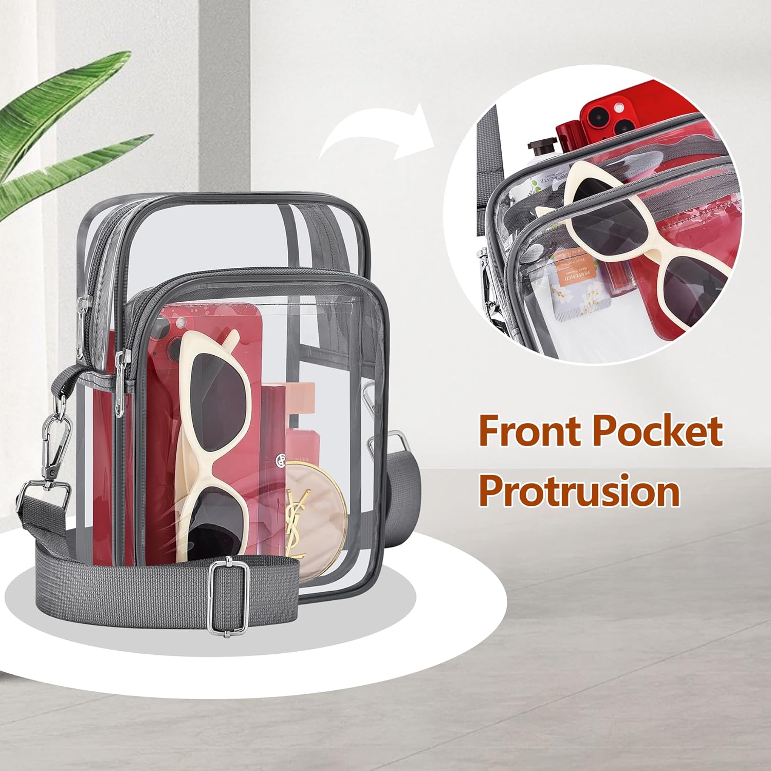 Petit Sac Transparent avec Bandoulière Amovible - MiniVue
